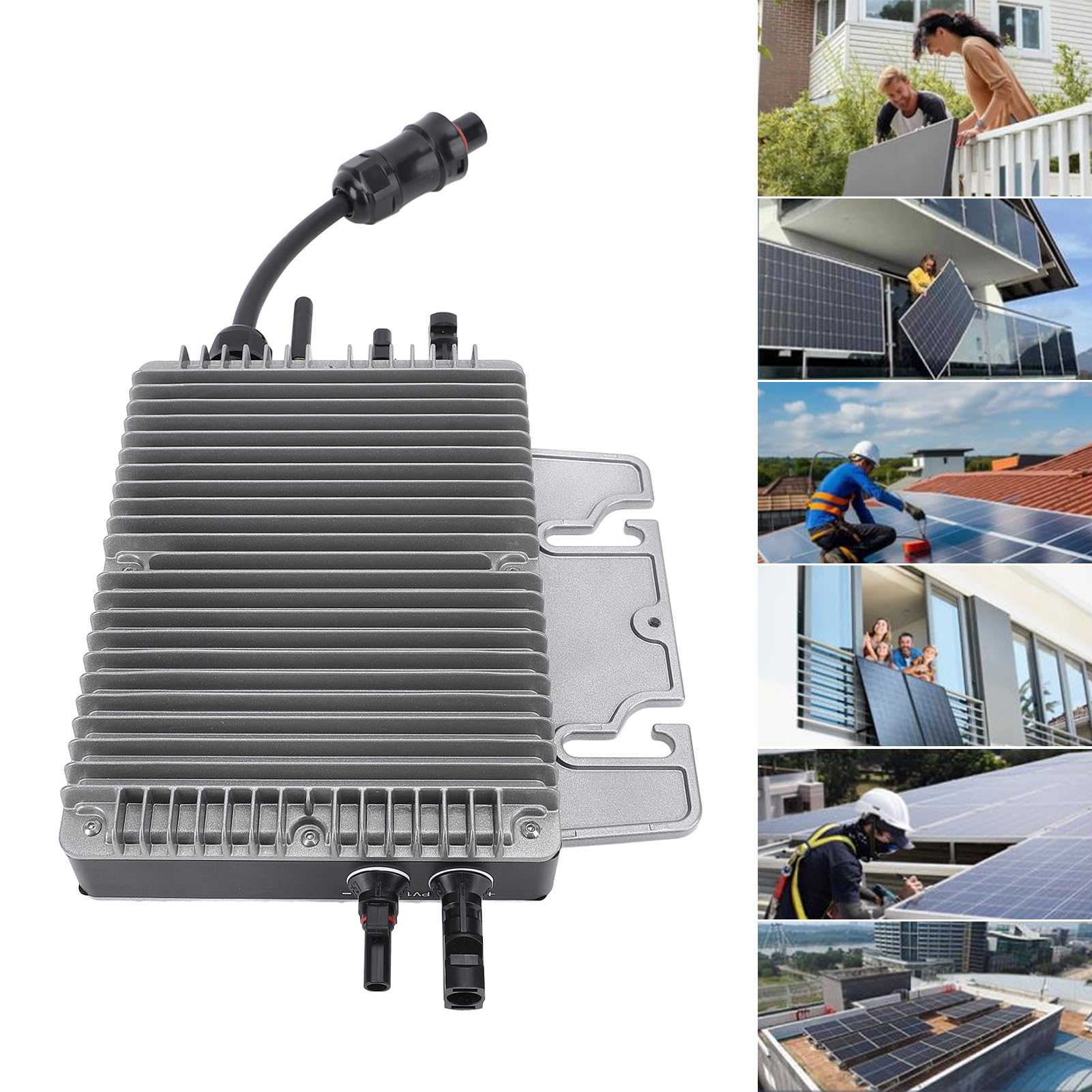 XUMIUZIY 700W WiFi Inverter, MPPT IP67 Solar Grid Tie Inverter for