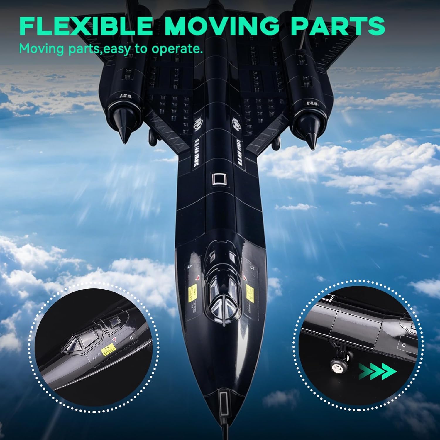ArtorBricks SR-71 Reconnaissance Blackbird Airplane Military Building Set - 183 Piece Model Kit for Adults, Collectors & Hobbyists