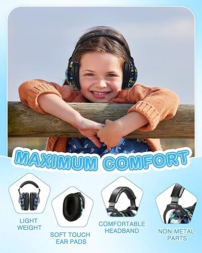 Miniatura 5 de ZOHAN EM030 - Protección auditiva para niños, auriculares con cancelación de ruido, orejeras para autismo sensorial, protección auditiva de