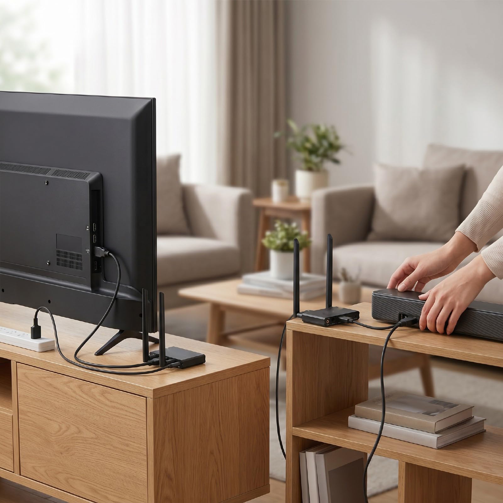 Tangxi Juego de Receptor y Transmisor de Audio Inalámbrico de 2,4 GHz, Kit de Adaptador de Sonido Inalámbrico Bluetooth 5.3 con Adaptador de Audio óptico ARC de 3,5 Mm, Largo Alcance de