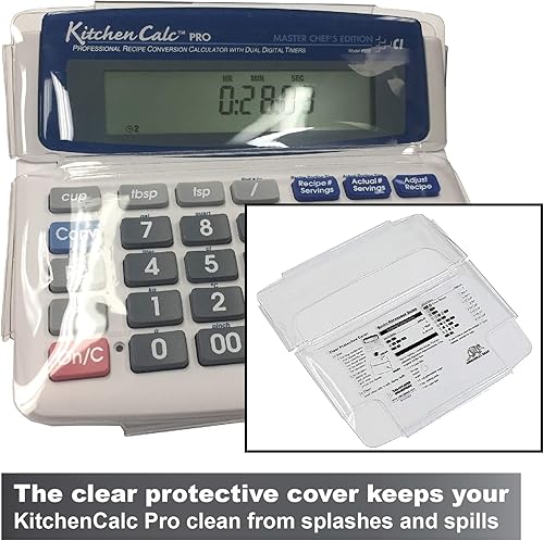 Miniatura 7 de Calculated Industries 8305 KitchenCalc PRO Calculadora de conversión de recetas y matemáticas culinarias con 2 temporizadores digitales para chefs,