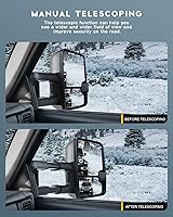 Vista 5 de OCPTY Un par de espejos de remolque de repuesto para Chevy 2014-2018 para GMC 1500 2015-2019 para Chevy para GMC 2500 HD 3500 HD, espejos