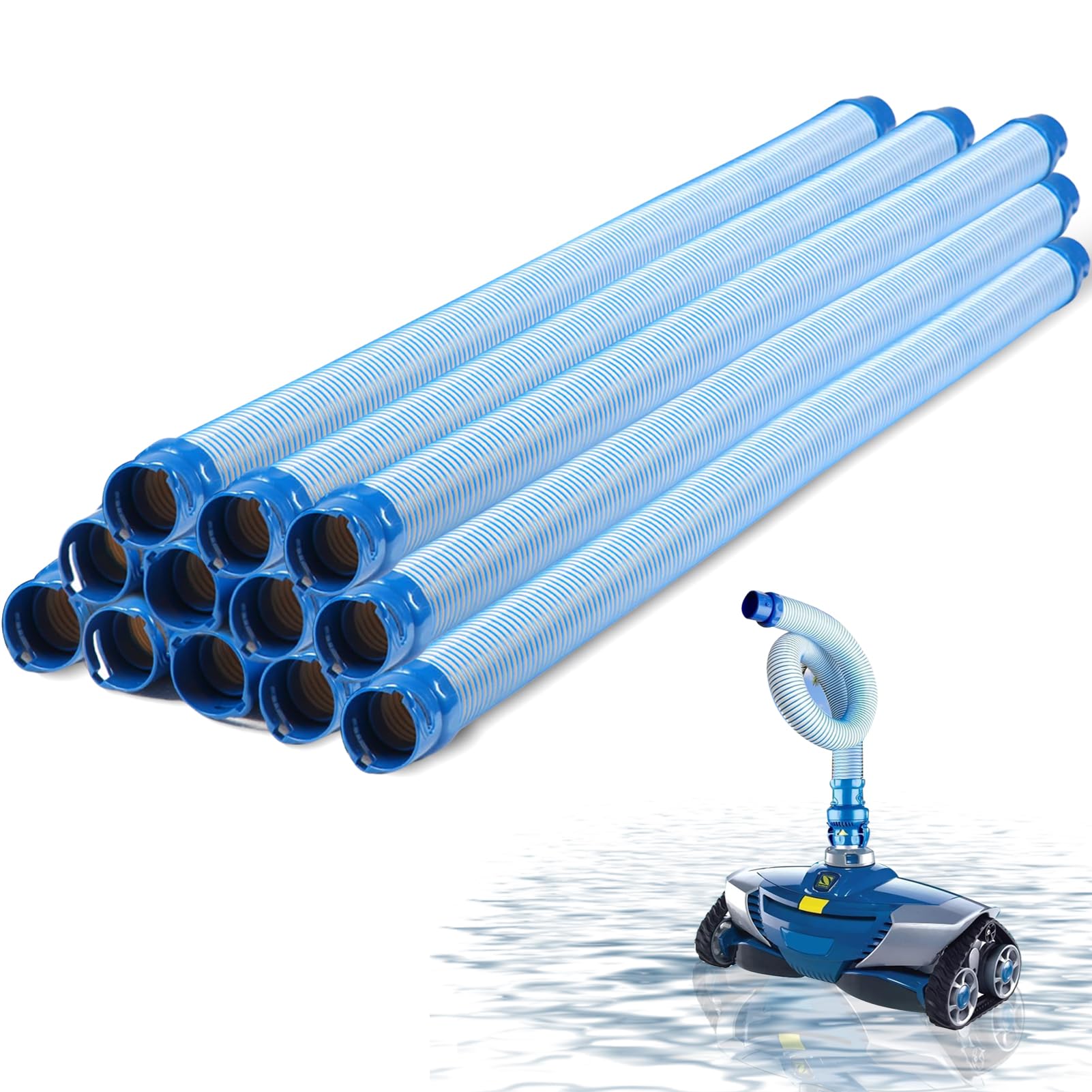12-pack Pool Cleaner Hose for X7 T3 T5 MX6 MX8, 39 in Swimming Pool Vacuum Hose Replacement Kit, R0527700 X38210S Twist Lock MX6 Replacement Parts