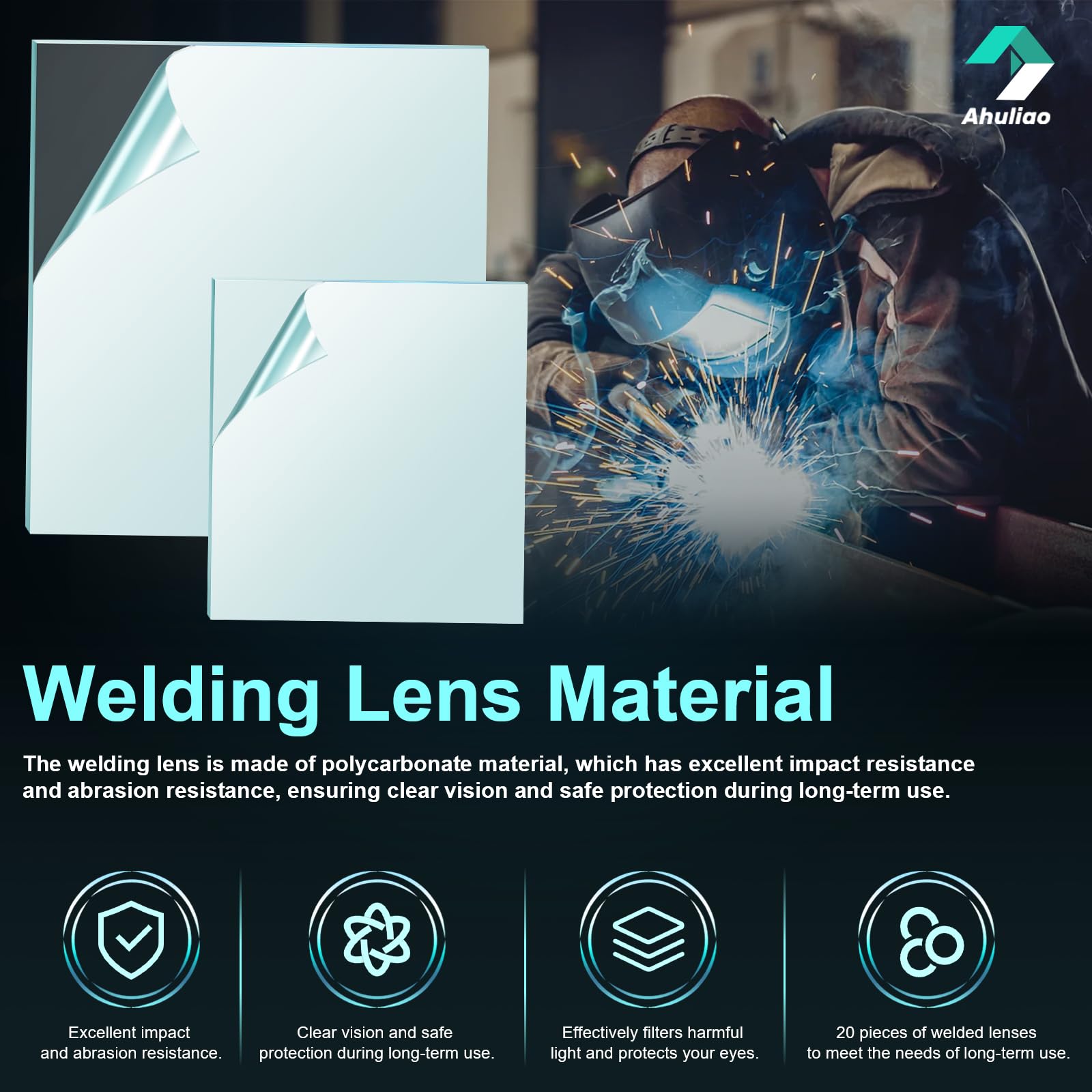 Lente de casco de soldadura 3350 para Lincoln Electric Viking, cubierta de campana de soldadura, lentes transparentes KP3044-1 KP2898-1 (10 piezas interiores + 10 piezas exteriores)