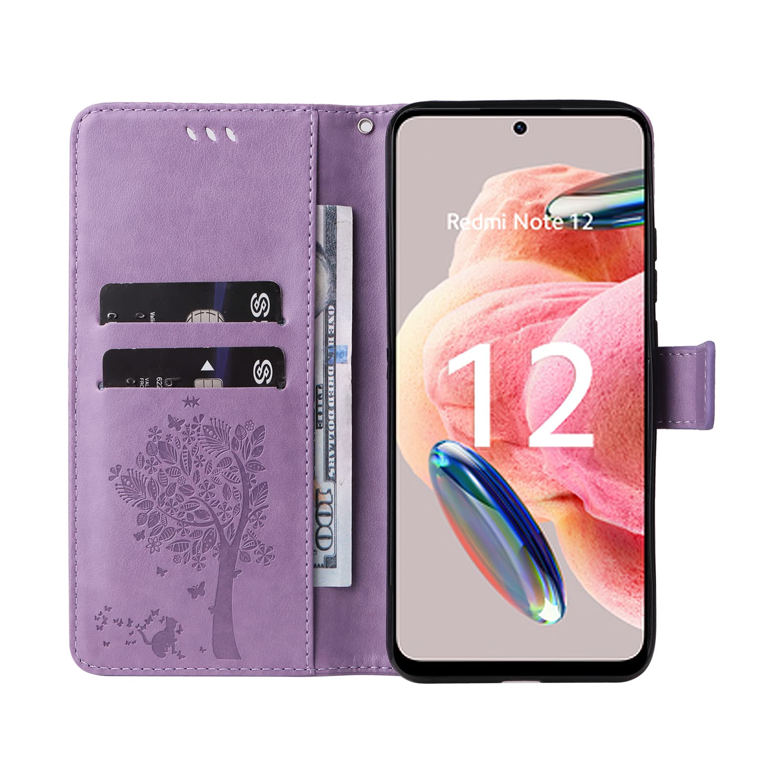 XYZNTMF Custodia Portafoglio Per IPhone 12 Con Porta Carte E Supporto Magnetico | Cover Antiurto In Pelle PU Rosa Con Slot Integrati | Protezione Anti-caduta