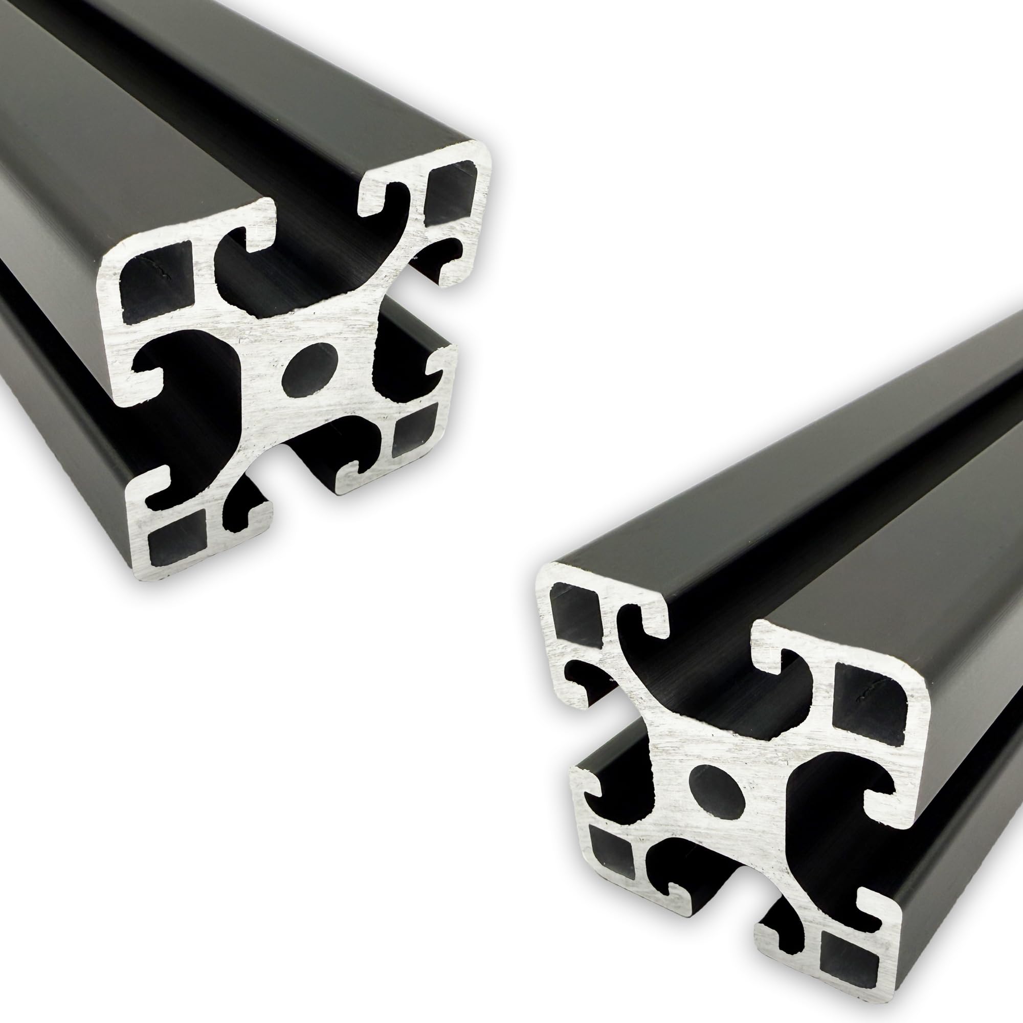 Aluprofil 40x40 mm | Nut 8 | 3 Stück mit 2 Meter = 6 Meter | schwarz eloxiert E6/C35 | Aluminium Profil | Nutenprofil | Aluprofil | Alu Profil | Leicht | Montagesystem |