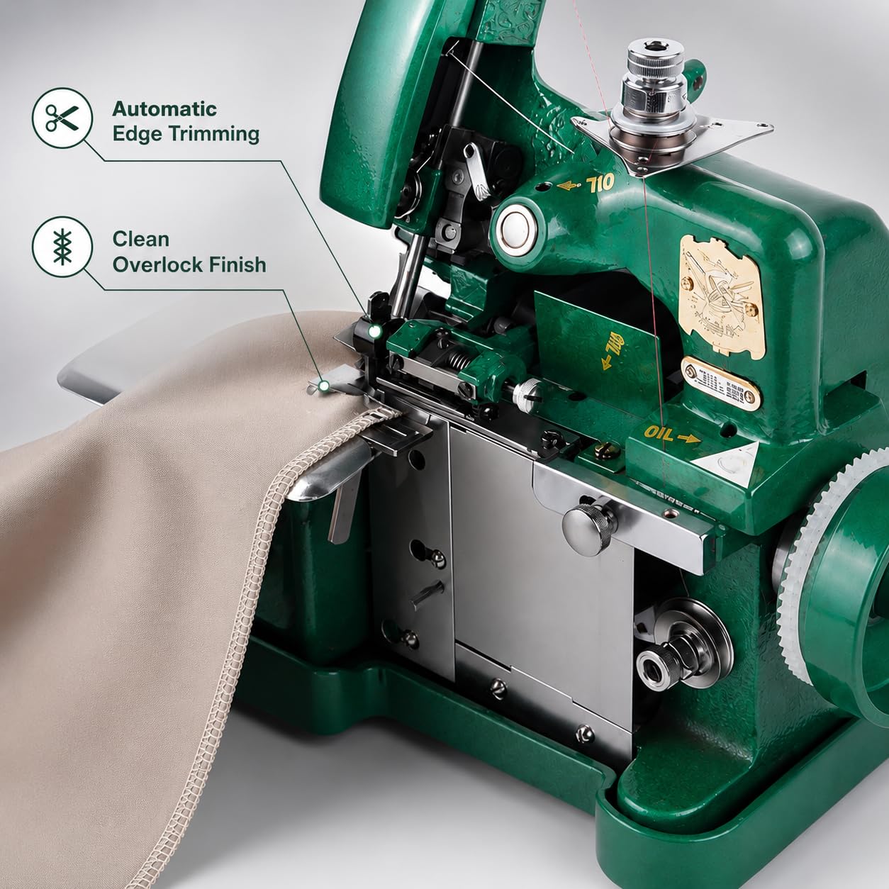 Macchina da cucire Overlock Serger ad alta resistenza - Overlocker con telaio in metallo con funzione di cucitura a mano per pelle e tessuti spessi
