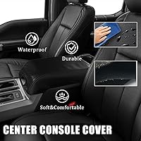 Vista 5 de Pincuttee Funda de Consola Central para Ford F150 22-23, Funda de Reposabrazos de Cuero de Fibra de Carbono, Cubierta Protectora de Caja de Consola