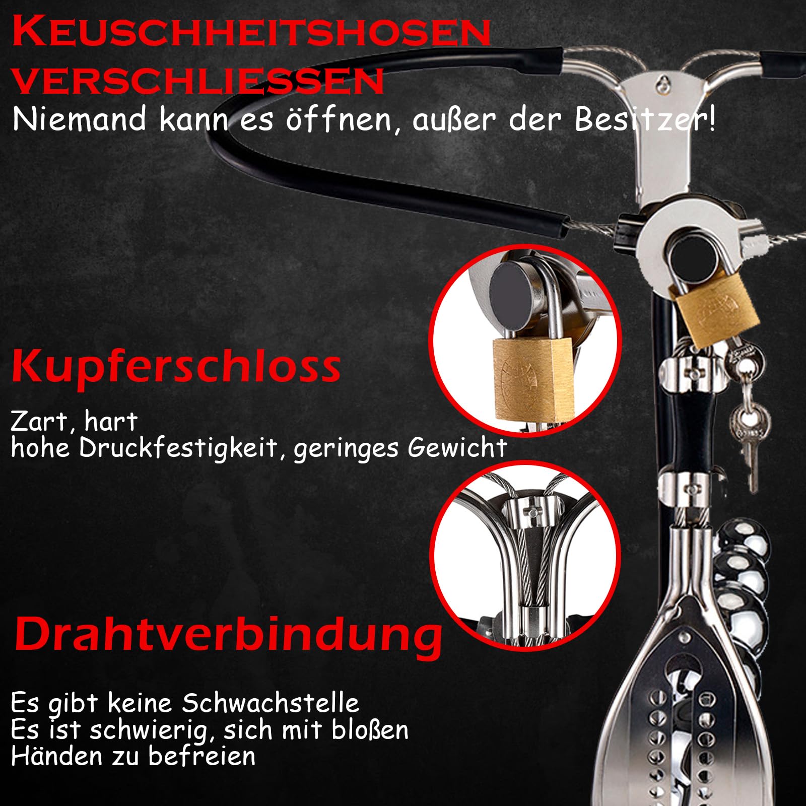 Cinturón de castidad para mujer, cinturón de castidad femenino para mujer, cinturón de castidad, mujer con tapón a tope para mujer, metal con 5 cuentas anales, dildo slip, fetiche, bondage, juguete