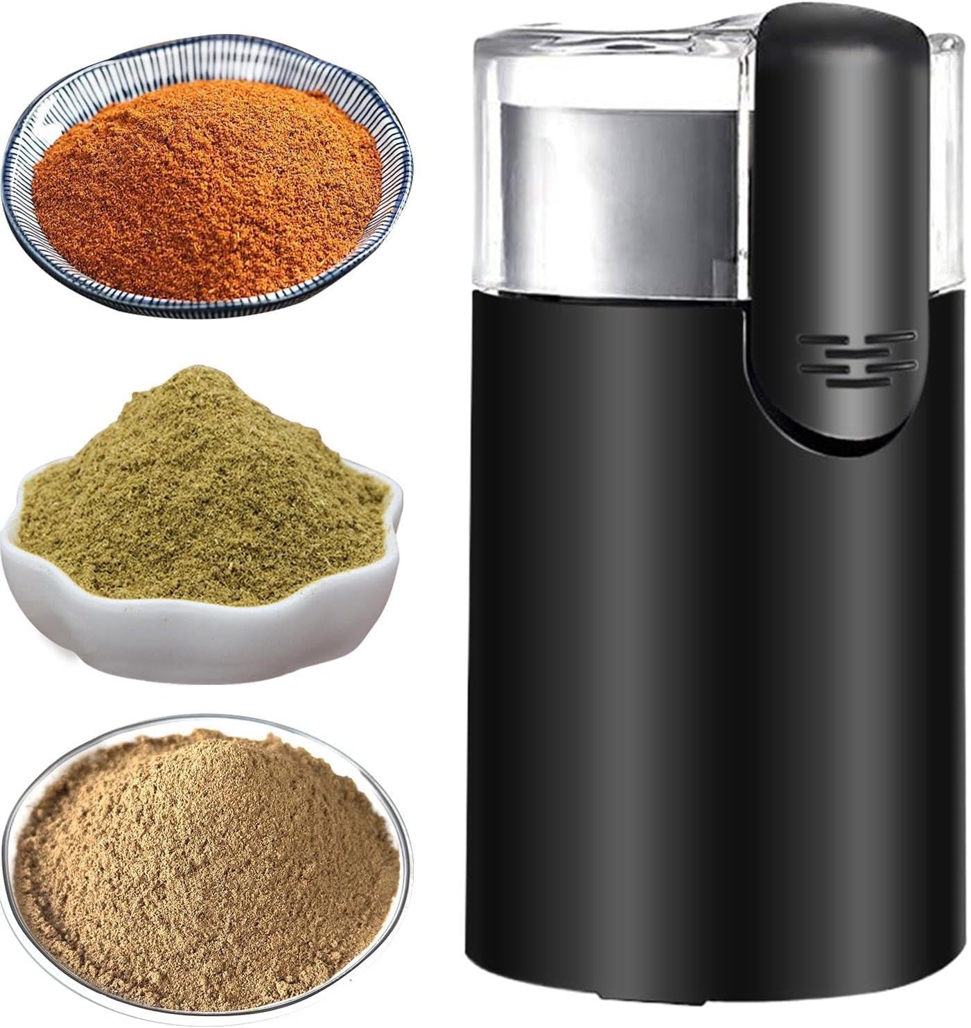 Electric Coffee Grinder - Stainless Steel Coffee Grinder with Cleaning Brush | Efficient for Beans, Nuts, Cold Beer, Food Prep, Great for Kitchen, Coffee