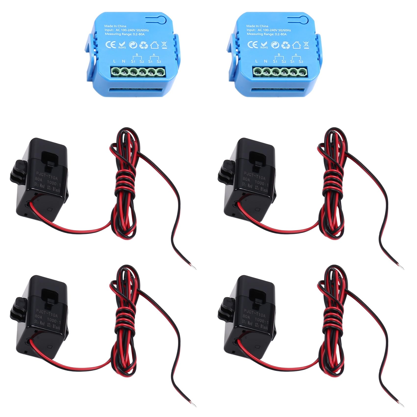 2 Medidores de Energía Inteligentes Tuya, Monitor de Consumo de Energía Bidireccional, Compatible con Control por Aplicación
