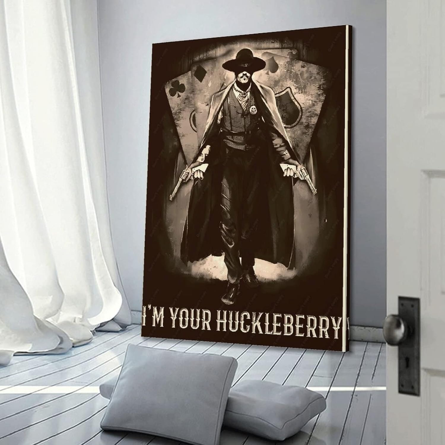 Im Your Huckl Eberry Doc Holliday Huckleberry Modern Canvas Painting Wall Art for Living Room Bedroom Bathroom Office Home Decor 16x24inch(40x60cm) Frame-style-1