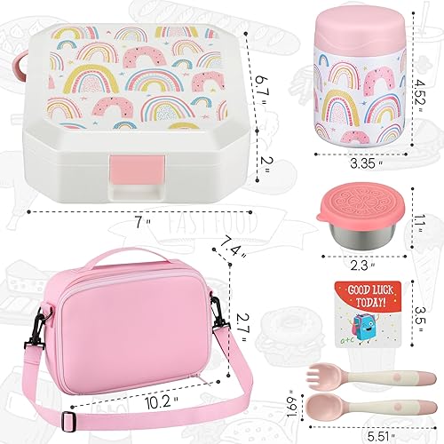 Miniatura 6 de Itslife Lonchera Bento para niños con bolsa térmica de sopa y lonchera de 8 onzas, recipientes de comida a prueba de fugas para niños y la escuela