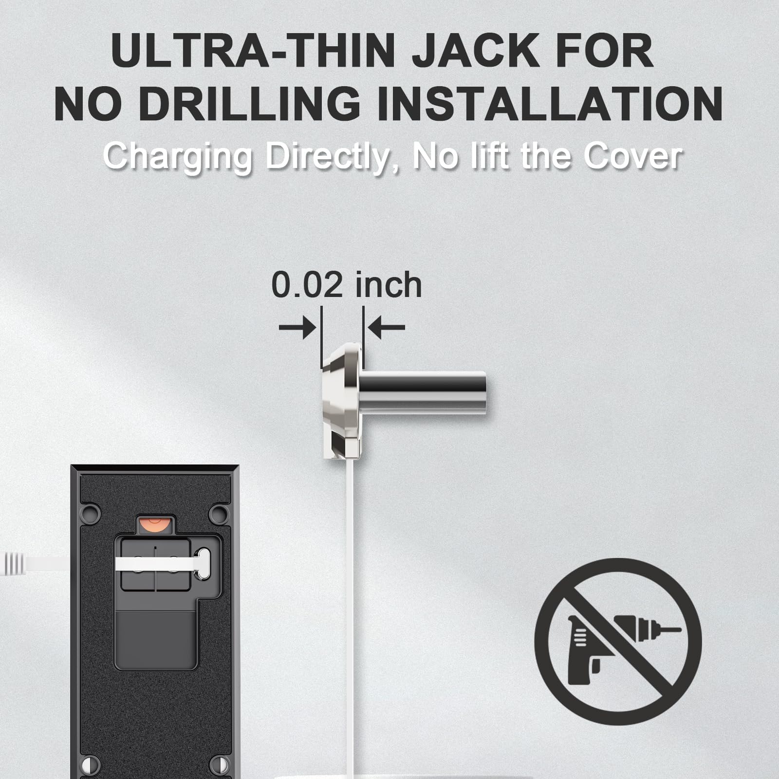Solarpanel für Ring-Türklingel (2024), 6-W-Solarladegerät für batteriebetriebene Ring-Türklingeln, ultradünnes Solarpanel mit USB-C-Ladeanschluss und 4 m langem Ladekabel