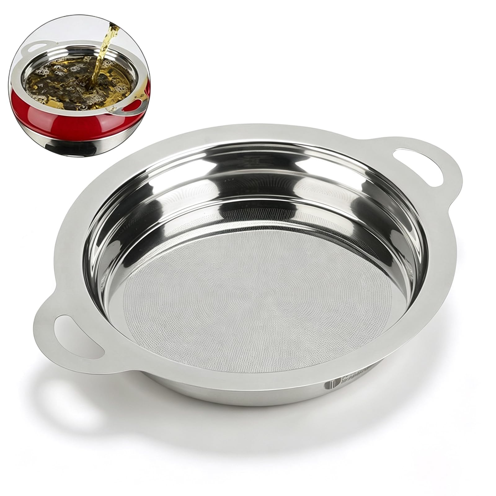 Passoire à mailles fines en acier inoxydable, 20 cm, parfait pour filtrer, égoutter, rincer le lait de soja, le thé, la pâtisserie et le thé au lait