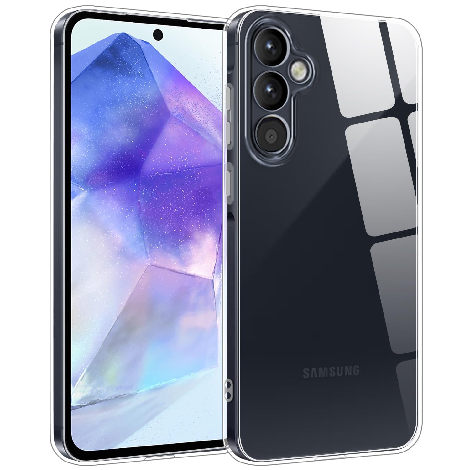 TENOC Phone Case for Samsung Galaxy A55 5G, Clear Case Shockproof Protective Bumper Slim Cover