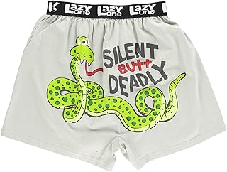 Soft Comical Boxers for Men by LazyOne | Animal Pun Joke Underwear for Guys Red