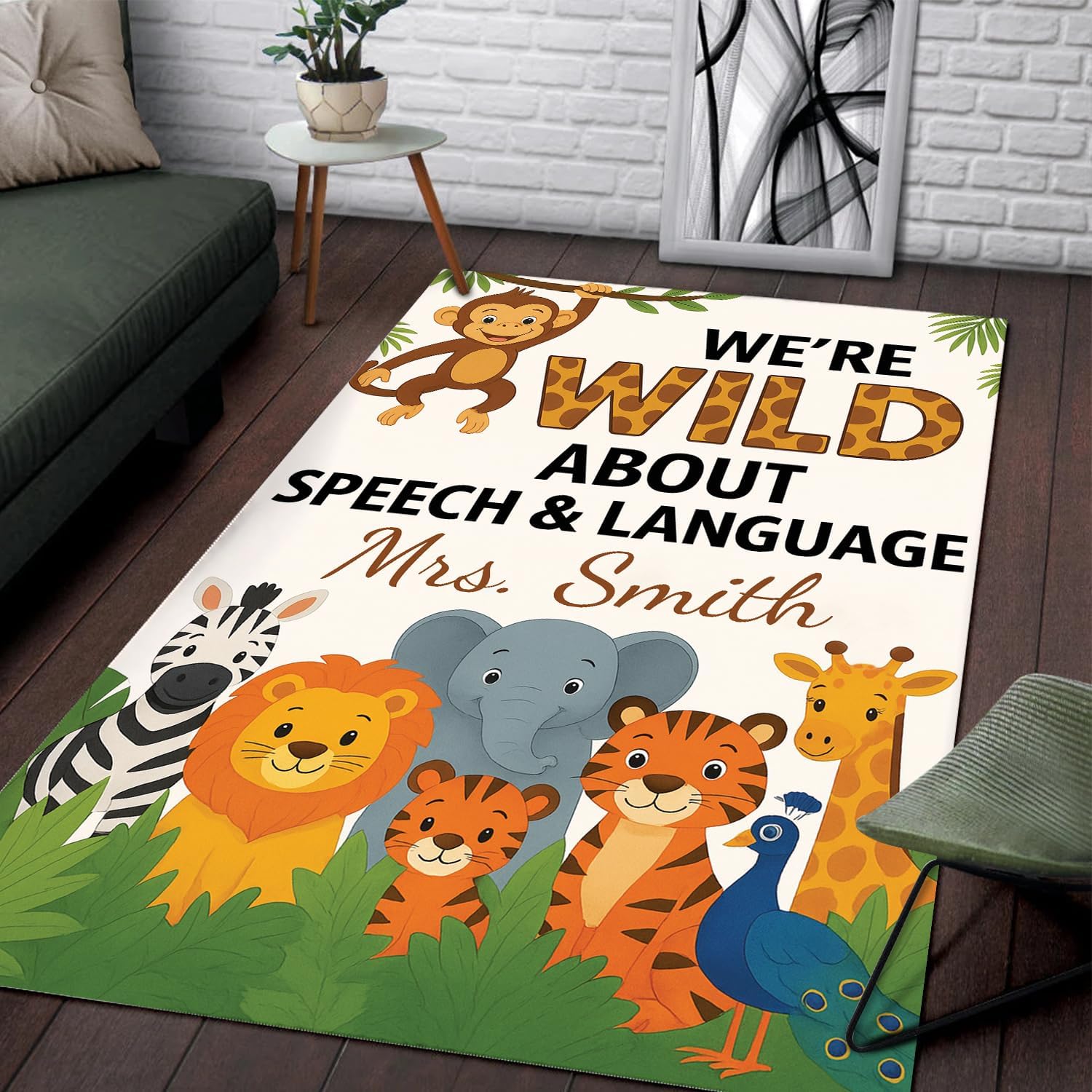 Personalized Pastel Classroom Rugs Elementary – in This Classroom You are Loved Motivational Teacher Area Rug with Name Carpet with Bookshelf & Positive Words Back to School Decor