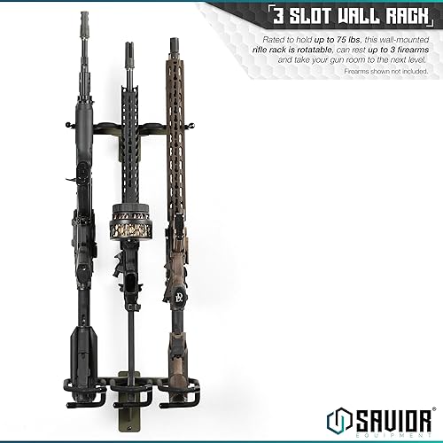 Miniatura 2 de Savior Equipment Estante para rifles de montaje en pared carabina táctica de escopeta de escopeta para armas de fuego estante de almacenamiento para