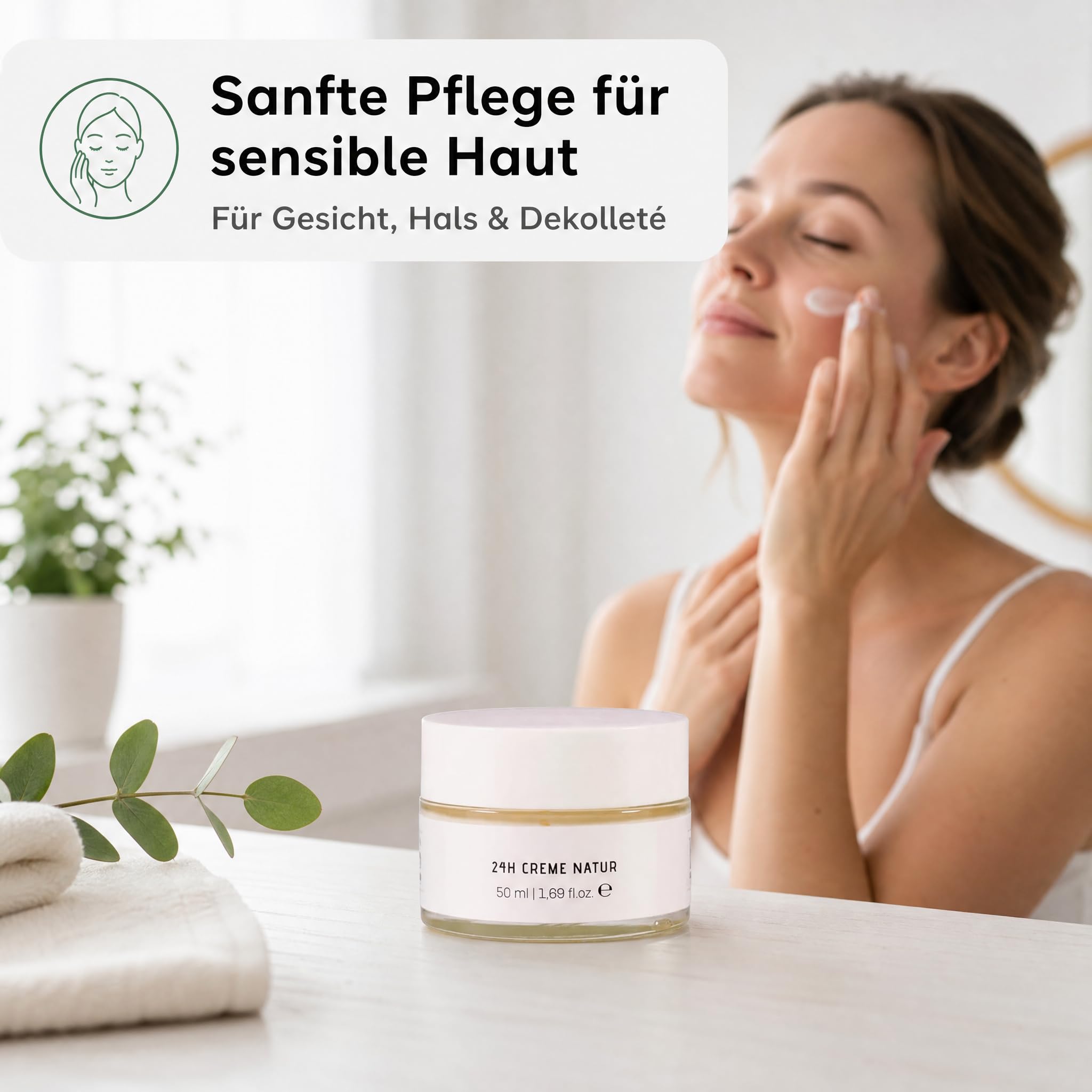 KS Beauty Gesichtscreme 24h, Tages- & Nachtcreme mit Aloe Vera, 50 ml | Feuchtigkeitscreme für Gesicht mit Q10, Niacinamid & Vitamin E – dermatologisch getestet, für sensible Haut geeignet