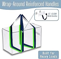 Vista 2 de VENO - Paquete de mudanzas, cajas de almacenamiento para embalaje universitario con tapas alternativas, para dormitorio, extragrande, asas