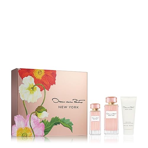 Oscar de la Renta New York Eau de Parfum - Set de regalo de 3 piezas para mujer  Perfume en espray de 3.4 onzas líquidas y 1.0 onzas líquidas y
