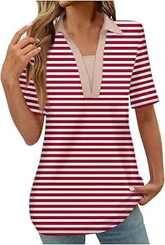 Tunique Femme All At Once New York – Rayures, Manches Courtes, Col V – Taille 3XL (Neuf Avec étiquettes)