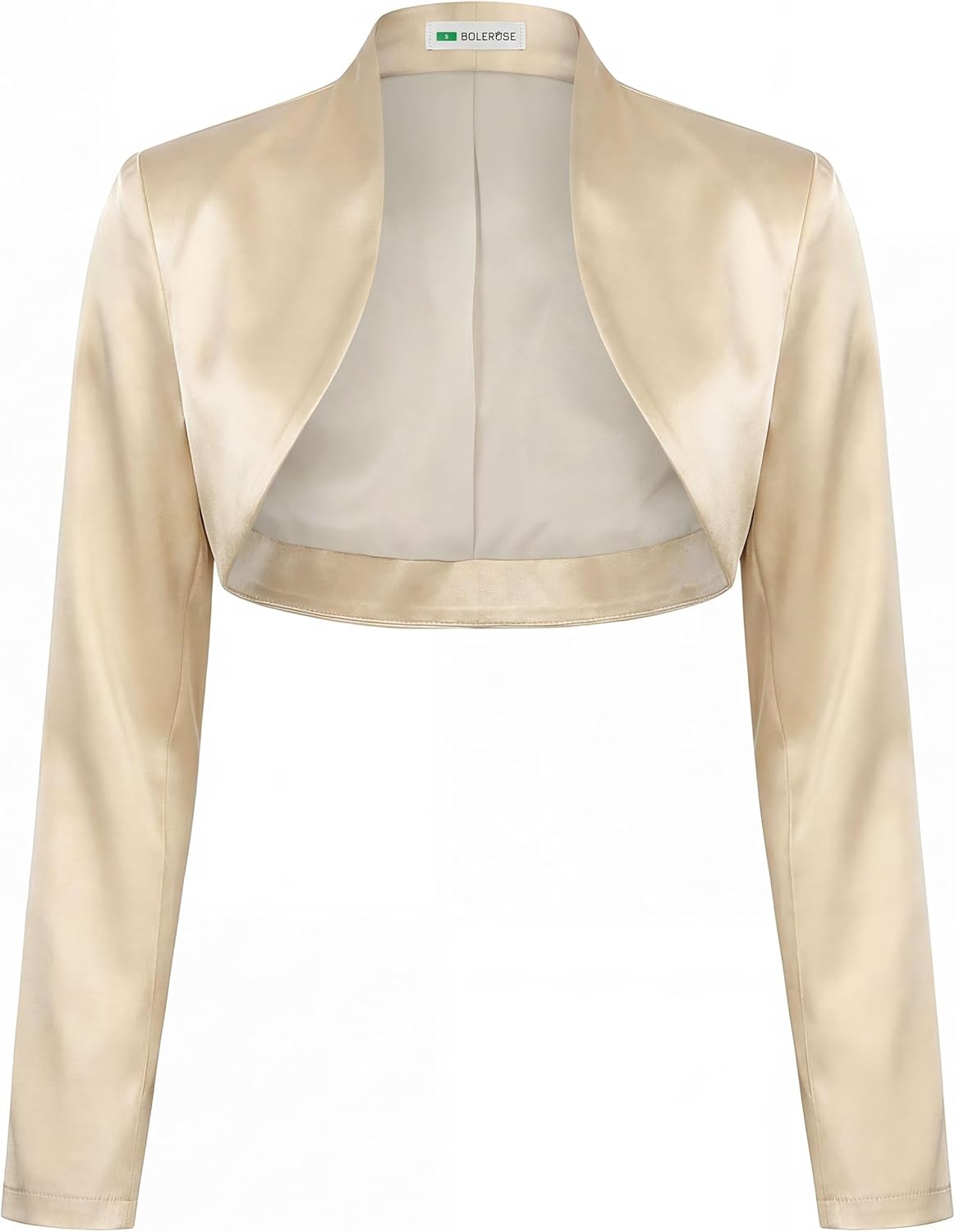 BOLEROSE Formal Long Sleeve Satin Bolero Shrug