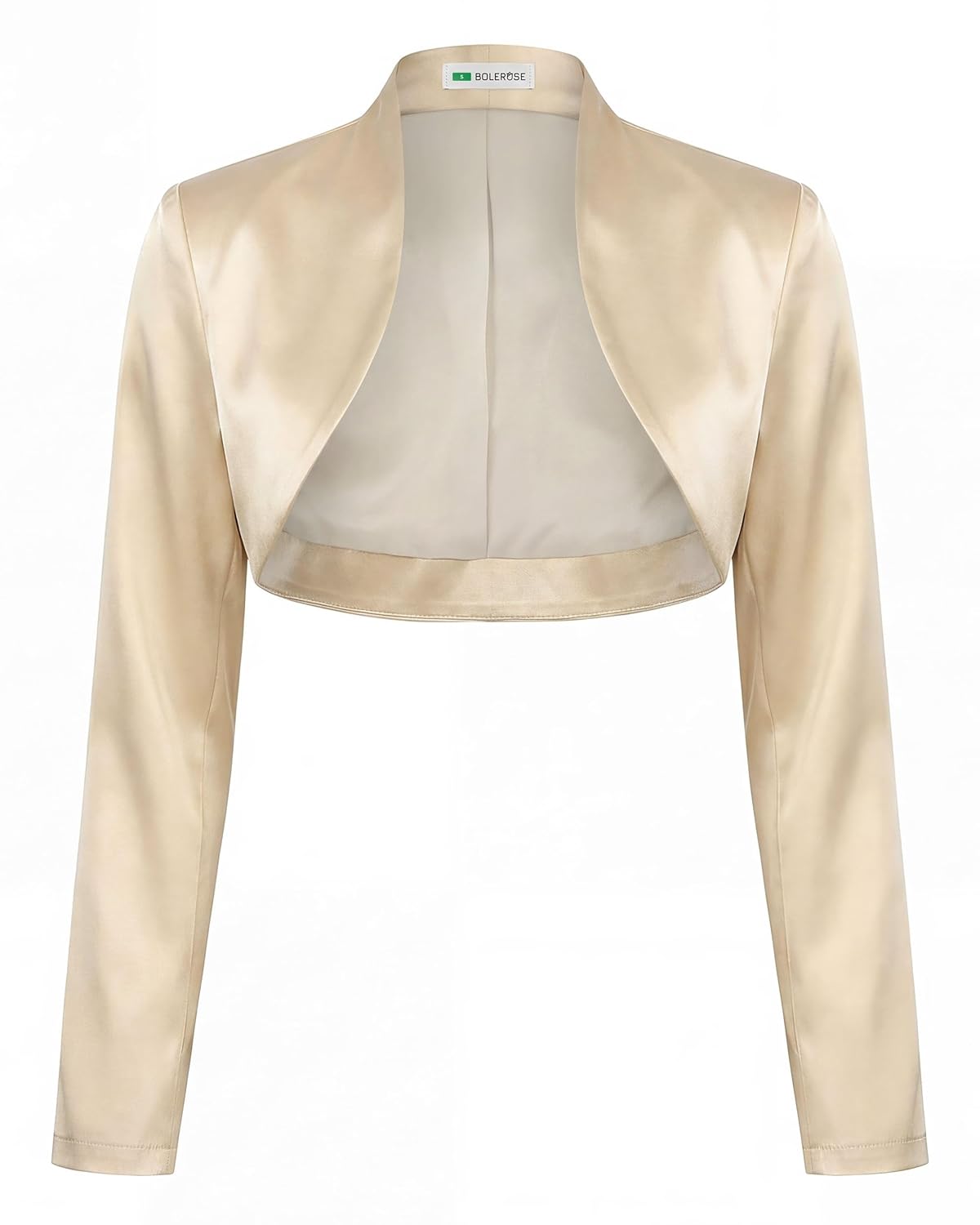 BOLEROSE Formal Long Sleeve Satin Bolero Shrug