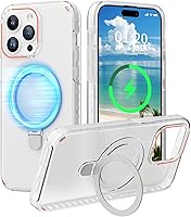 Vista 12 de Funda magnética diseñada para iPhone 14 Pro Max con soporte, compatible con MagSafe, funda para iPhone 14 Pro Max, funda de teléfono de doble capa