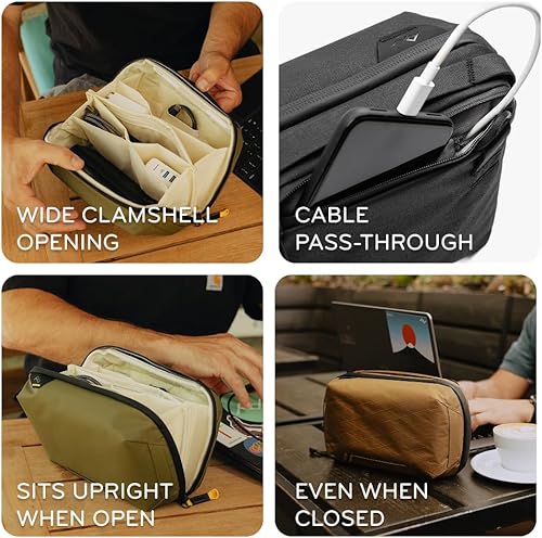 Miniatura 2 de Peak Design Bolsa tecnológica, océano, organizador de artículos electrónicos para viajes o transporte diario, almacenamiento estilo origami, paso de