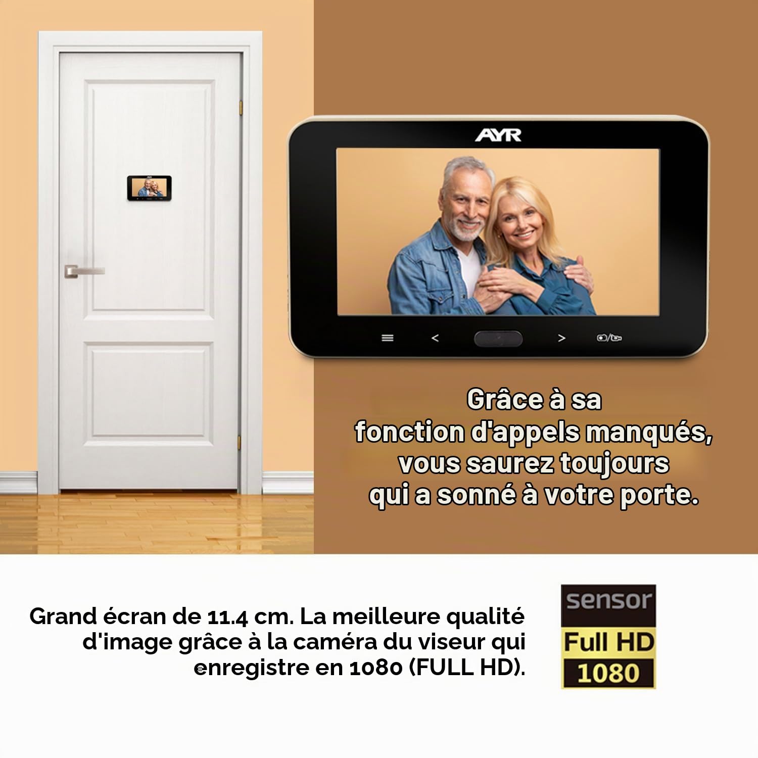 Judas numérique 759-HD Lite - Full HD. Finition Nickel satiné.