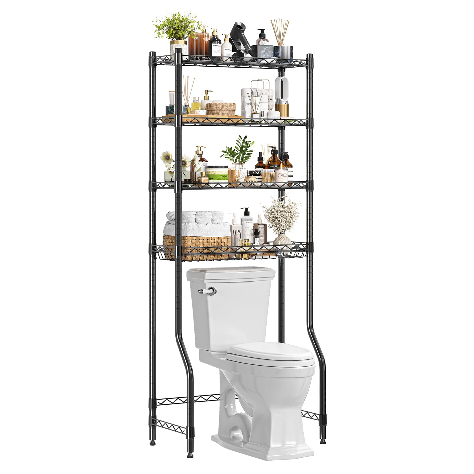 4 Tier Over The Toilet Storage Rack