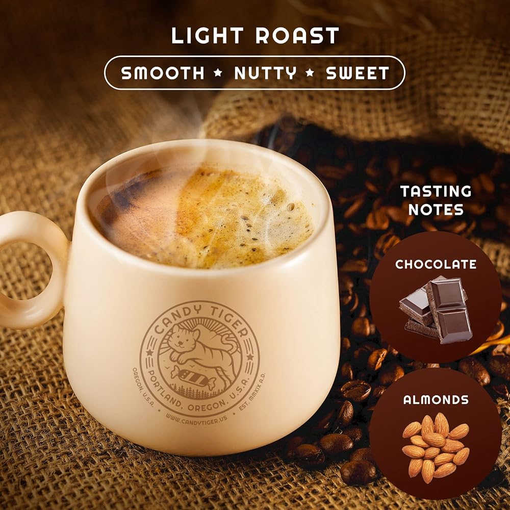 Whole Bean Coffee - Organic - Low Acid - Light Roast - Single Origin - 100% Arabica - Nicaraguan Coffee Beans. Direct Trade - Shade-grown - Gourmet Coffee - 12 oz