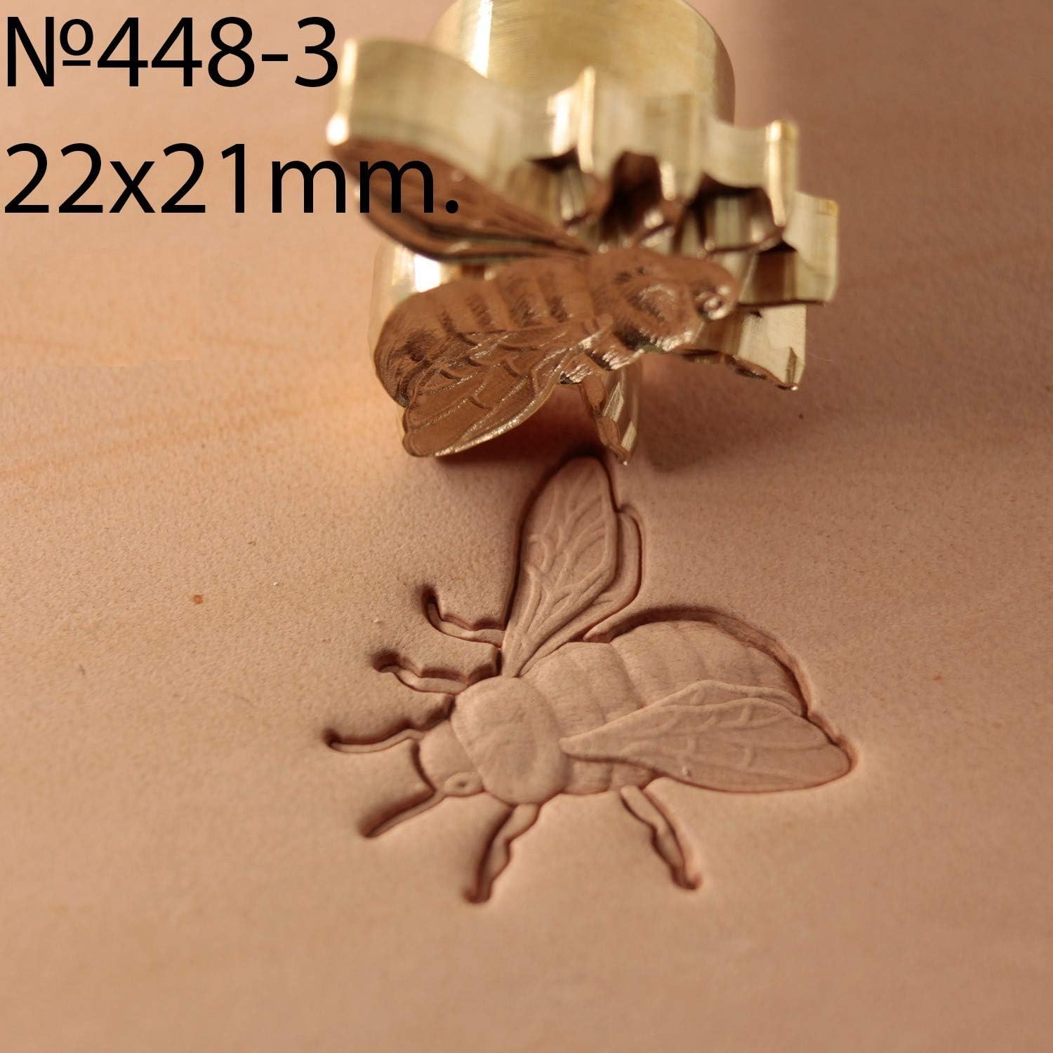 DandS ltd Leather Stamp Tool, Bee, Professional Steel Craft Tool for Leatherworking, Embossing, Carving & Stamping Leather Projects, Belts Wallets & DIY Projects Compatible with Mallet #448-3