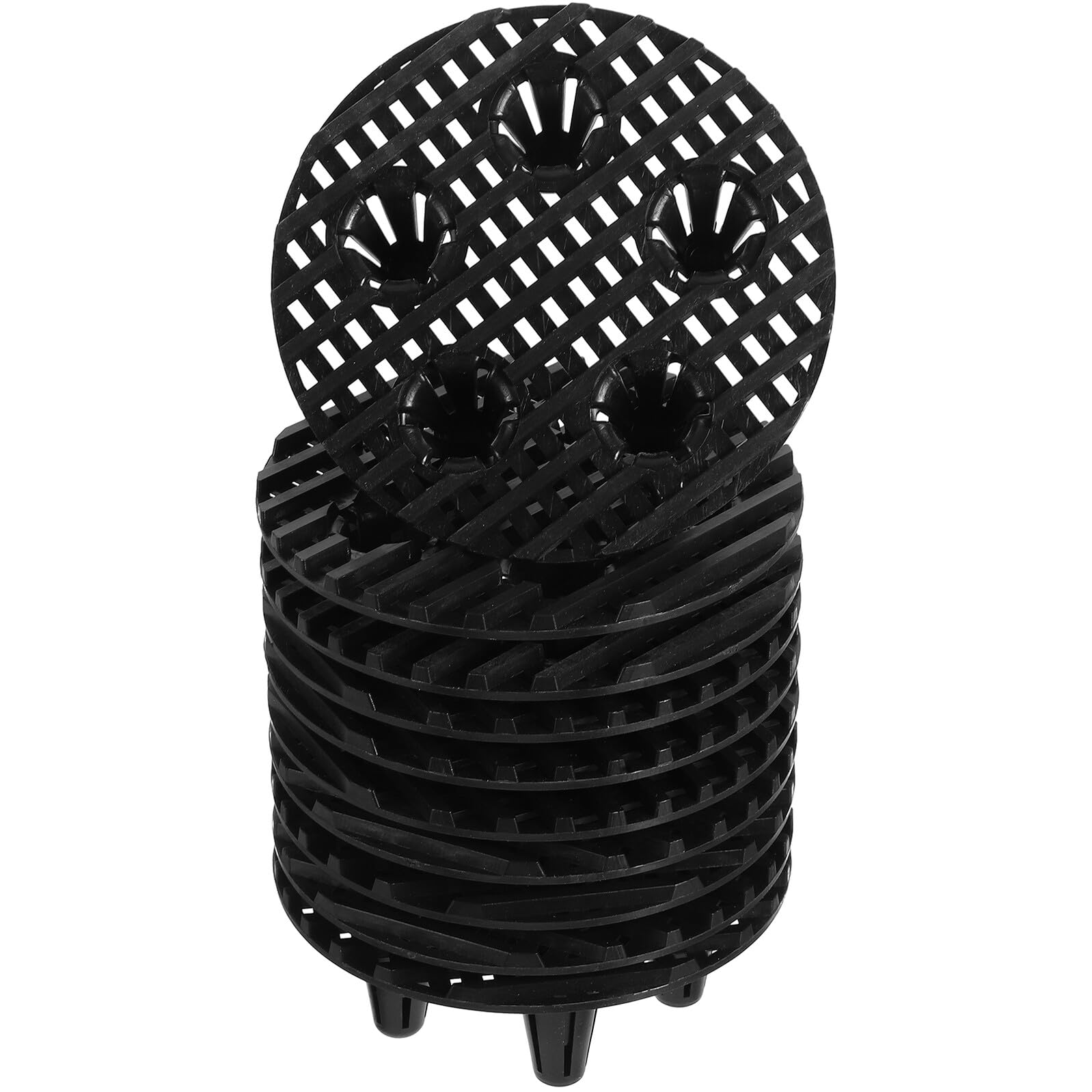 PHENOFICE 12pcs Plant Pot Risers round Plastic Plant Pot Bottom Mesh Pads for Drainage Support Robust Root Development and Prevent Excess Water Buildup Outdoor Gardening