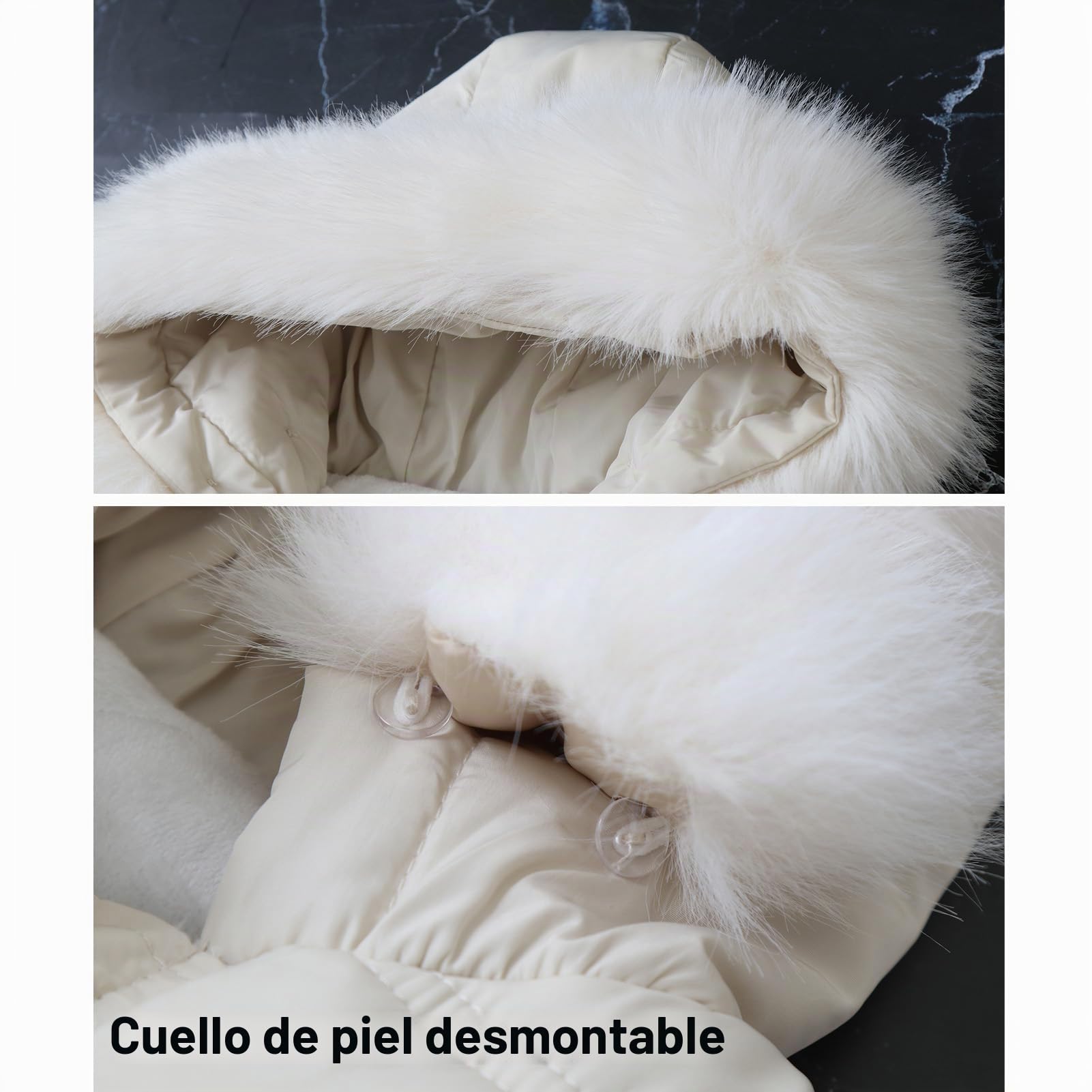 BRONG Bebé Invierno Traje de Esquiar Niño Lana Mameluco Encapuchado Mono Niña Cálido Cremallera Ropa de Calle con Guantes