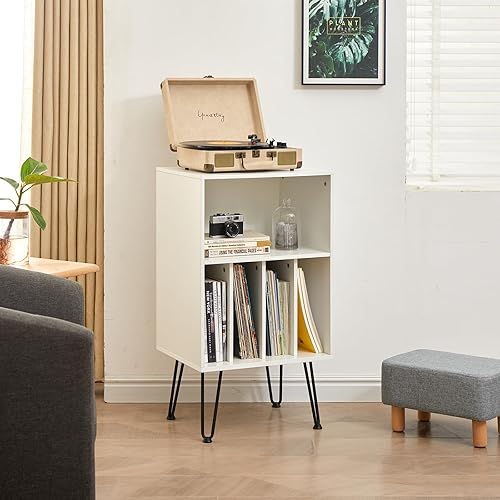 Miniatura 4 de Soporte para Tocadiscos con Almacenamiento de Vinilo, Gabinete de Almacenamiento de Discos de Vinilo con Capacidad para Hasta 150 Álbumes, Mesa