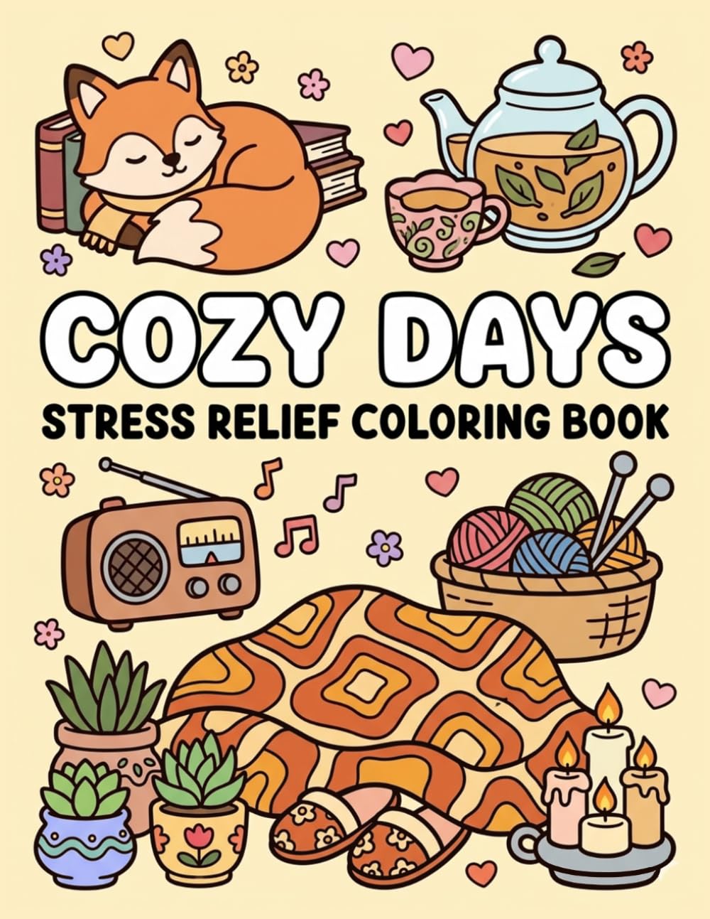Cozy Days: Stress Relief Coloring Book: A Whimsical Journey of Comfort, Mindfulness, and Creative Relaxation