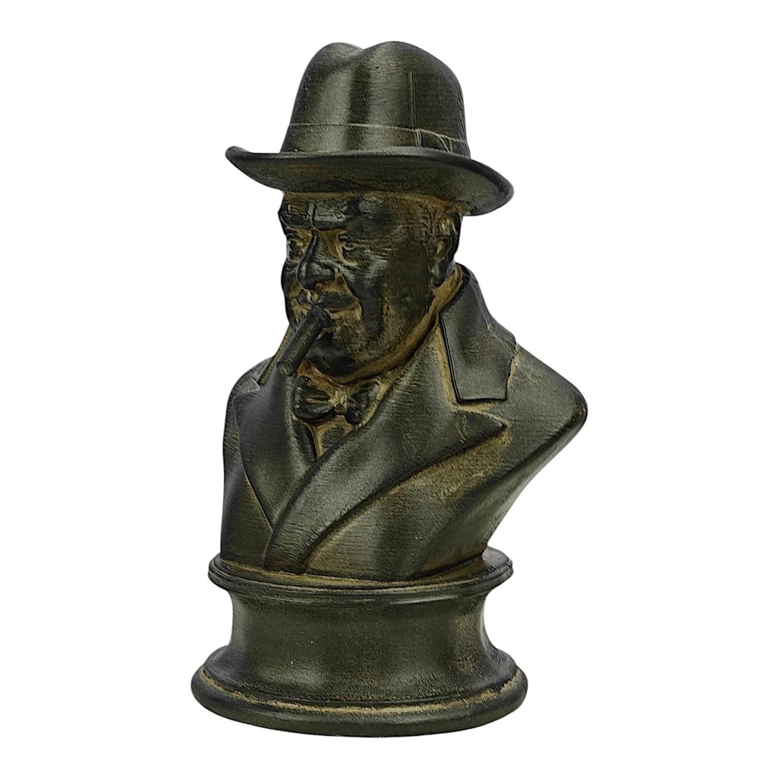 Winston Churchill popiersie statuetka brytyjskiego premiera cygaro rzeźba Moldano twardy tynk ręcznie wykonany w Grecji historyczna dekoracja 18 cm