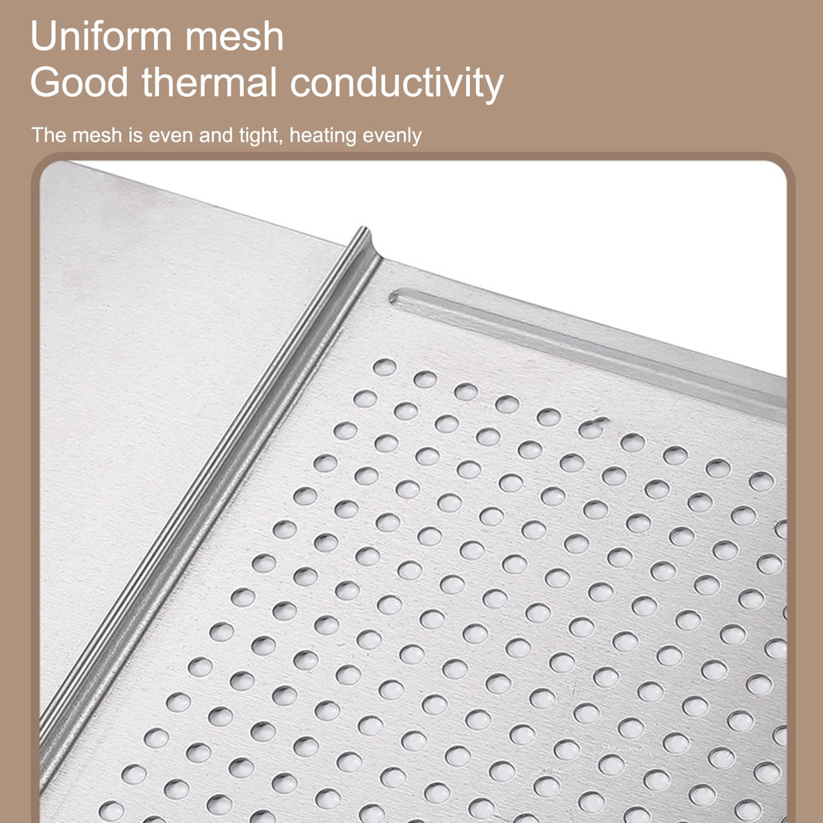 Generisch Accesorio antiadherente para barbacoa | Accesorio para barbacoa con agujeros y asas, resistente a la corrosión de acero inoxidable, accesorio para barbacoa