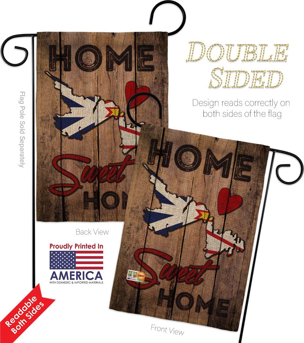 Canada Provinces Newfoundland and Labrador Home Sweet Garden Flags 2pcs Pack Regional Canadian Territories Region Country Particular Area Small Gift Yard House Banner Double-Sided 13 X 18.5