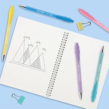 Paper Mate Flexgrip Ultra Pastel Ballpoint Pens | Medium Point (1.0mm) | Black Ink | Pastel Barrels | 5 Count