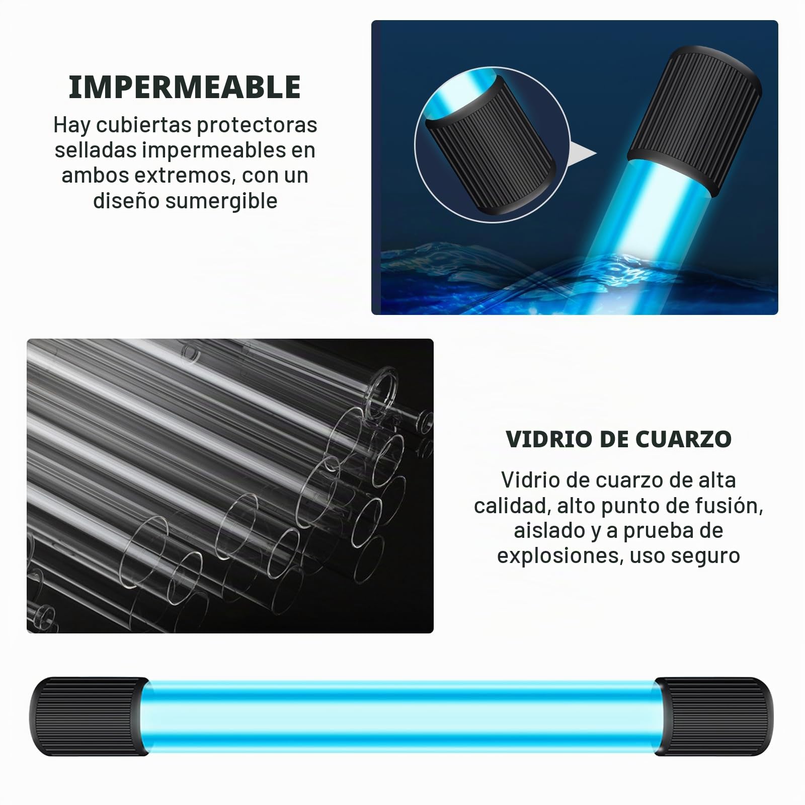 Lámpara esterilizador UV para acuario con temporizador, 13 W, esterilizador UV impermeable, esterilizador UV para el hogar, clarificador UV, para la limpieza de acuarios, piscinas, cuenco de pescado
