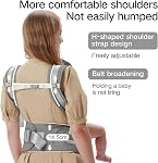 Baby Carrier with Hip Seat, 6-in-1 Baby Carrier Newborn to Toddler for Active Babies, Detachable Hands-Free Infant Carrier for 7-44lbs, All Seasons Toddler Carrier (Grey)