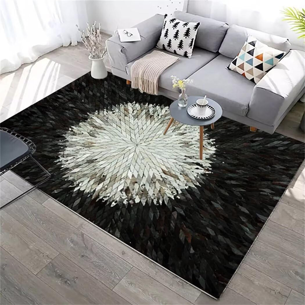 Tapis de bureau motif d'encre abstrait pour salon et salle à manger