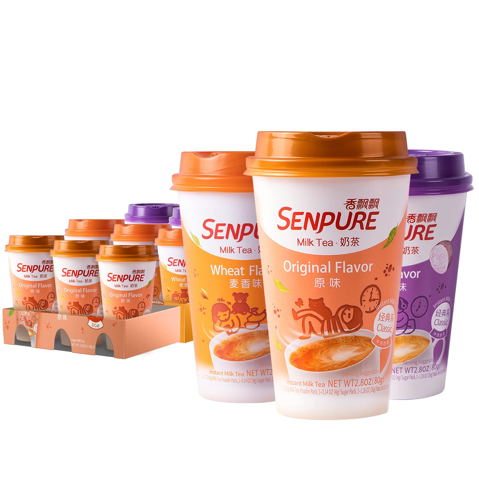 Buy Senpure 9Pack Milk Tea Original Flavor&Taro Flavor&Wheat Flavor