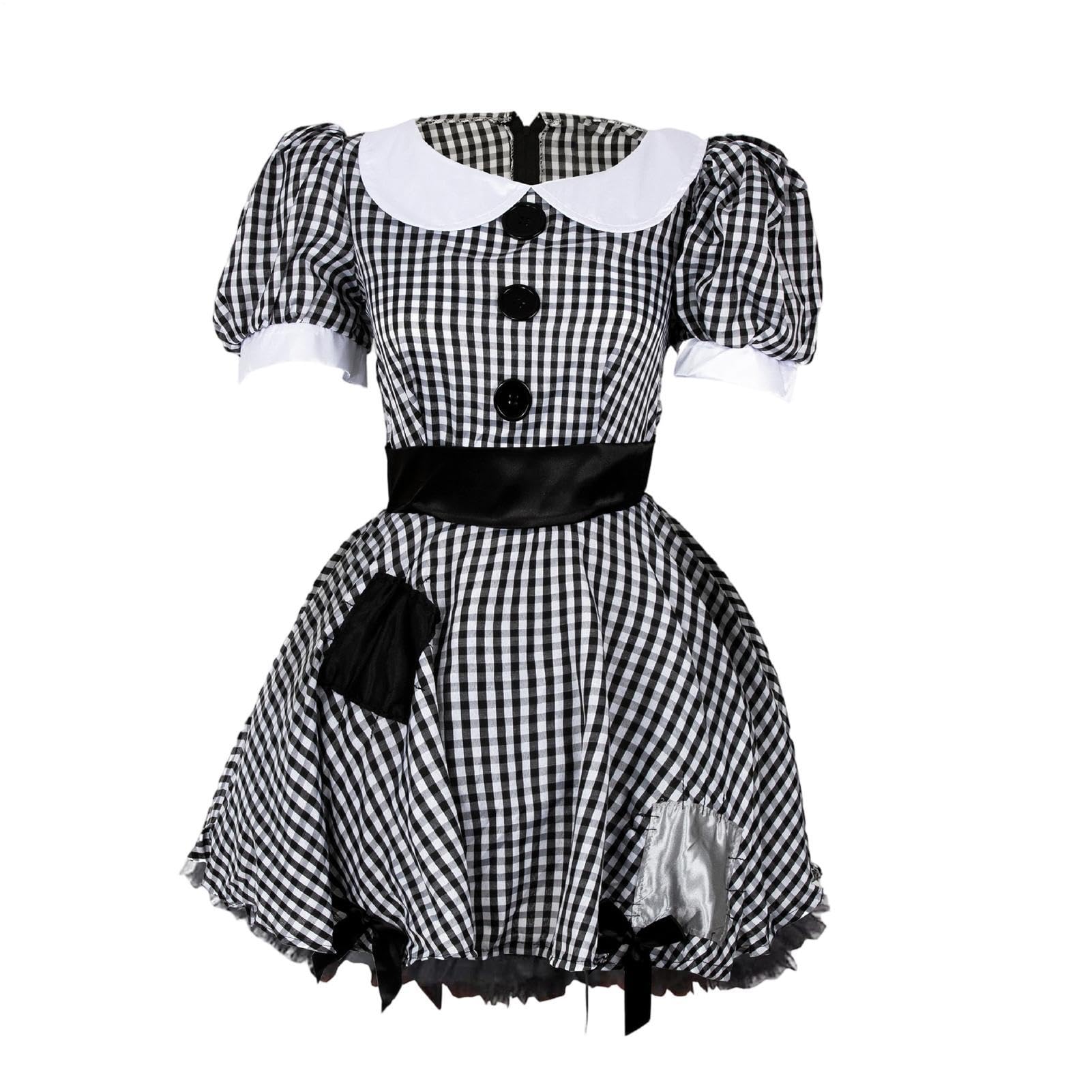 Scary Halloween Doll Costume Girl Cosplay Outfit Holiday Clothes