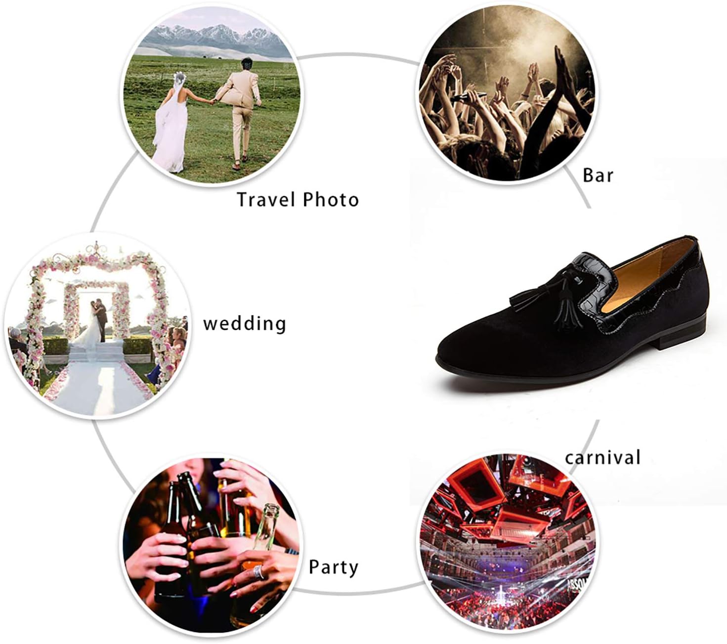 Men's Vintage Velvet Embroidery Noble Loafer Shoes Slip-on Loafer Smoking Slipper Tassel Loafer - Image 6