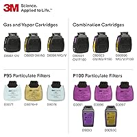 Vista 8 de 3M Respirador, respirador reutilizable de media cara Secure Click con diafragma de habla y comprobación de sellado de botón, HF-801SD, para barrido